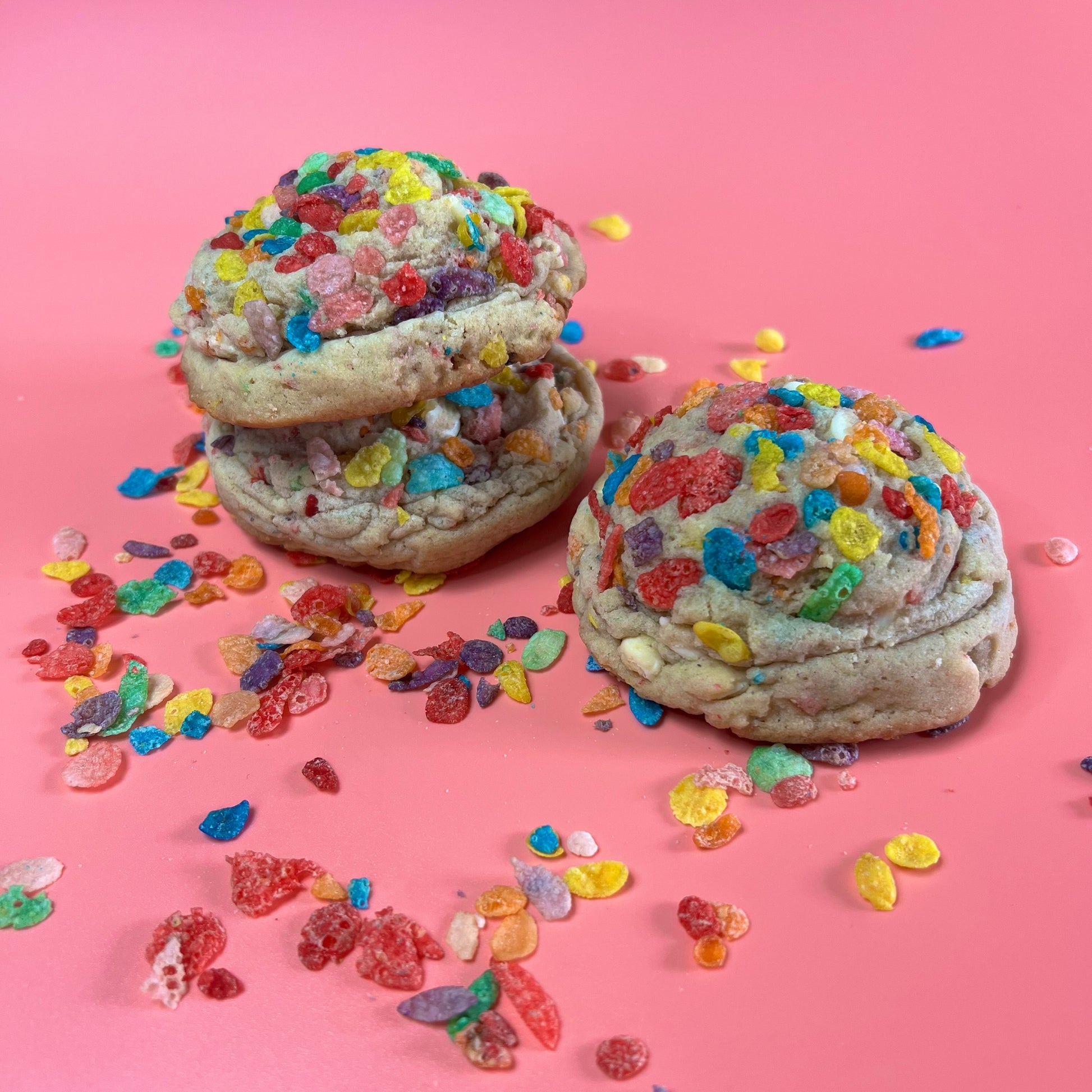 A classic sugar cookie dough with Fruity Pebble cereal.
